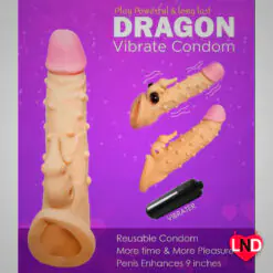 Alternative view of 9 inch Dragon Condom Vibrating Penis Sleeve PES-011