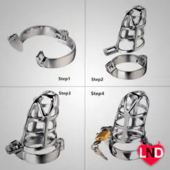 Alternative view of Metal Chastity Cage for Men BDSM-008