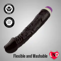 Alternative view of 8 inch Black Vibrating Dildo for Women DV-016