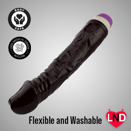 8 inch Black Vibrating Dildo for Women DV-016 - Image 2